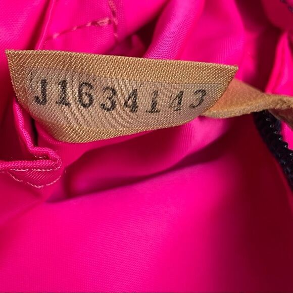 Authentic Vintage Dooney & Bourke logo Blue White Shoulder Bag Brown Leather - Picture 13 of 15